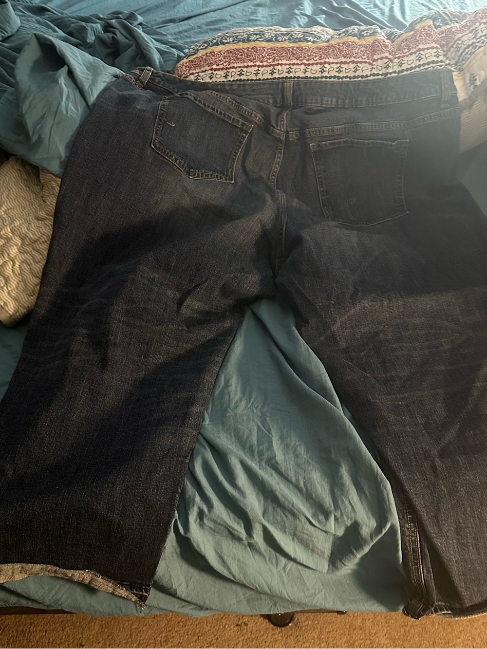 Old Navy Dark Blue Boyfriend Jeans - Faded Indigo Wash - Picture 2 of 2